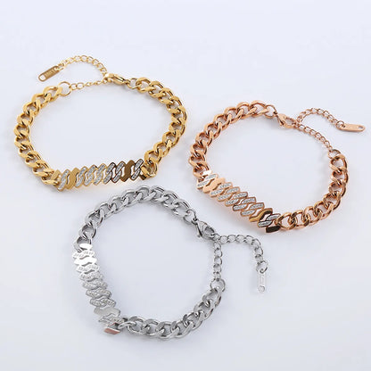 Casual Basic Commute Butterfly 304 Stainless Steel Zircon Bracelets In Bulk