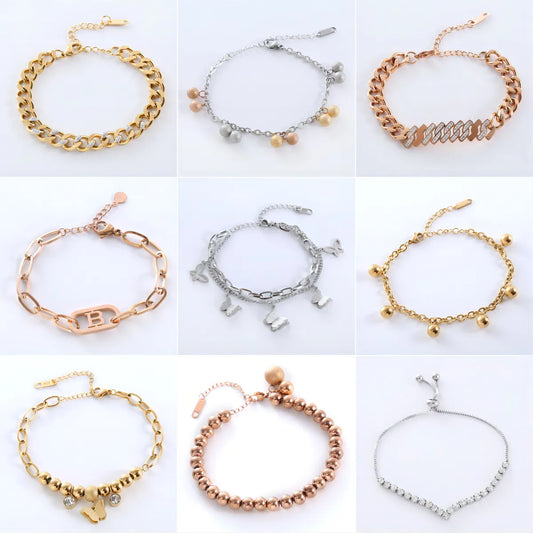 Casual Basic Commute Butterfly 304 Stainless Steel Zircon Bracelets In Bulk