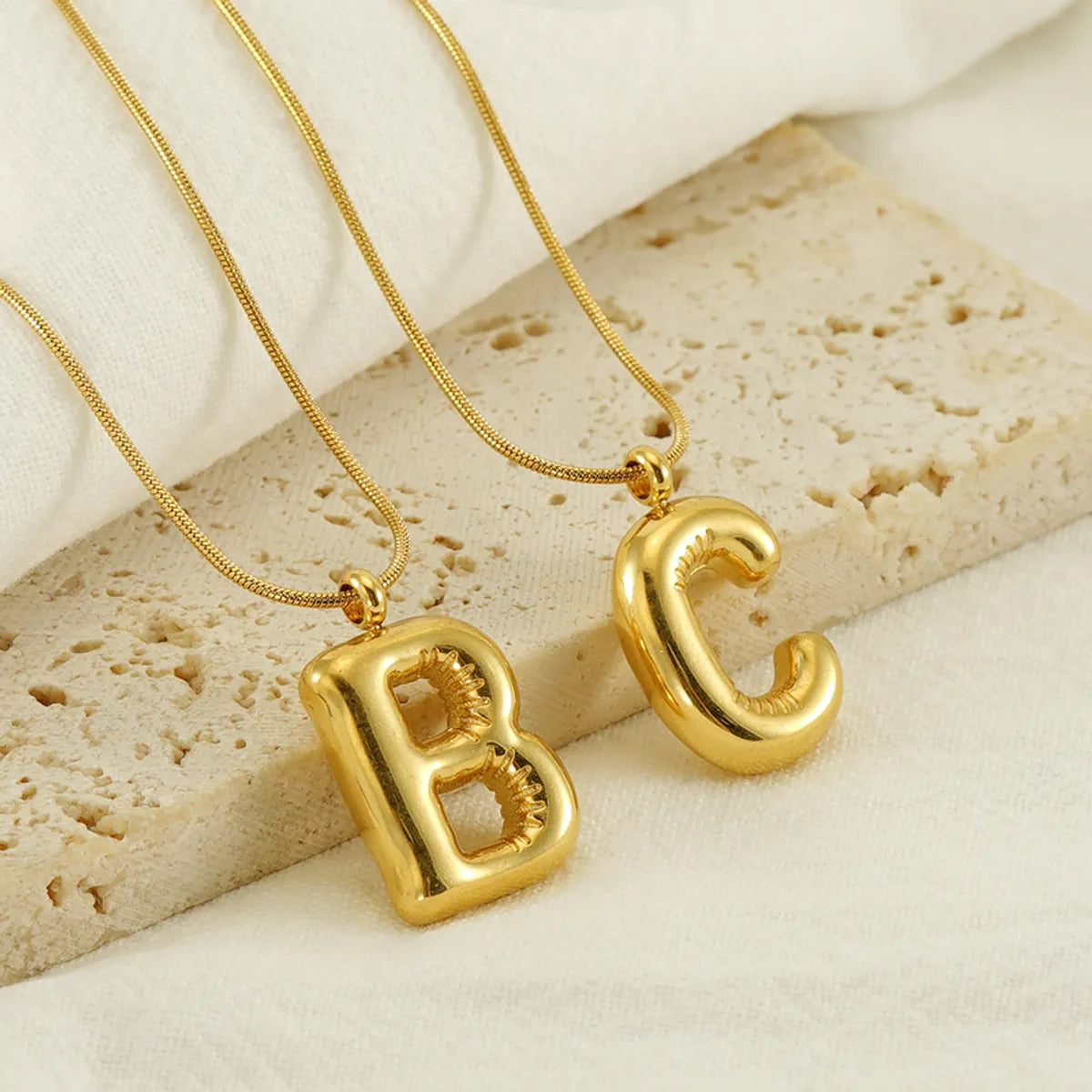 Casual Classic Style Letter Stainless Steel Polishing Plating 18k Gold Plated Pendant Necklace