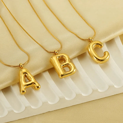 Casual Classic Style Letter Stainless Steel Polishing Plating 18k Gold Plated Pendant Necklace