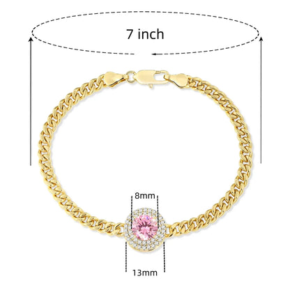 Wholesale Casual Classic Style Round Brass Inlay 18K Gold Plated Zircon Bracelets