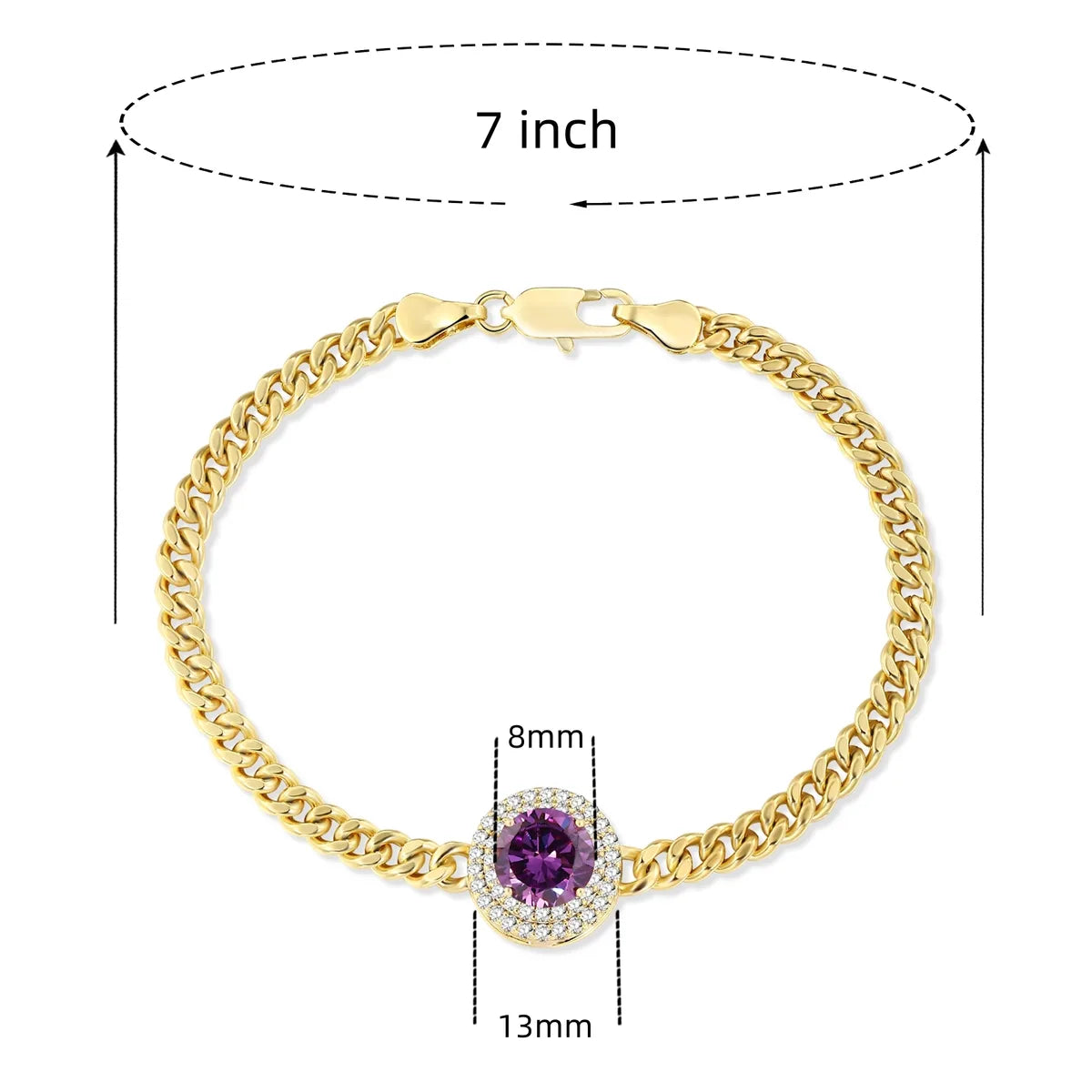 Wholesale Casual Classic Style Round Brass Inlay 18K Gold Plated Zircon Bracelets