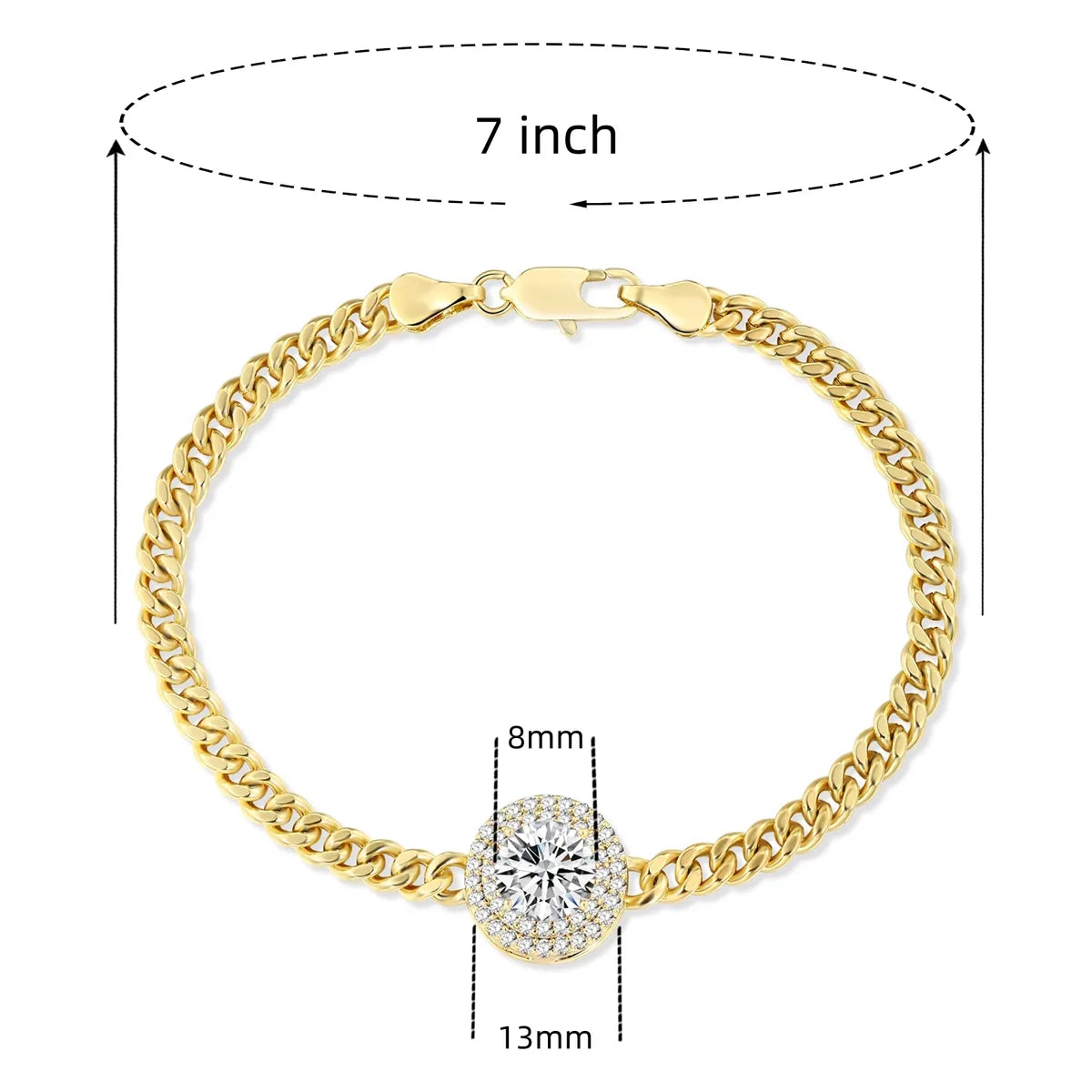 Wholesale Casual Classic Style Round Brass Inlay 18K Gold Plated Zircon Bracelets