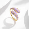 Wholesale Casual Color Block Copper Enamel Plating 18K Gold Plated Open Rings
