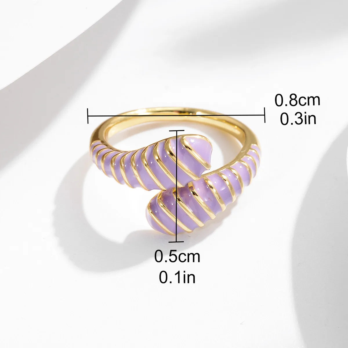 Wholesale Casual Color Block Copper Enamel Plating 18K Gold Plated Open Rings