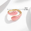 Wholesale Casual Color Block Copper Enamel Plating 18K Gold Plated Open Rings