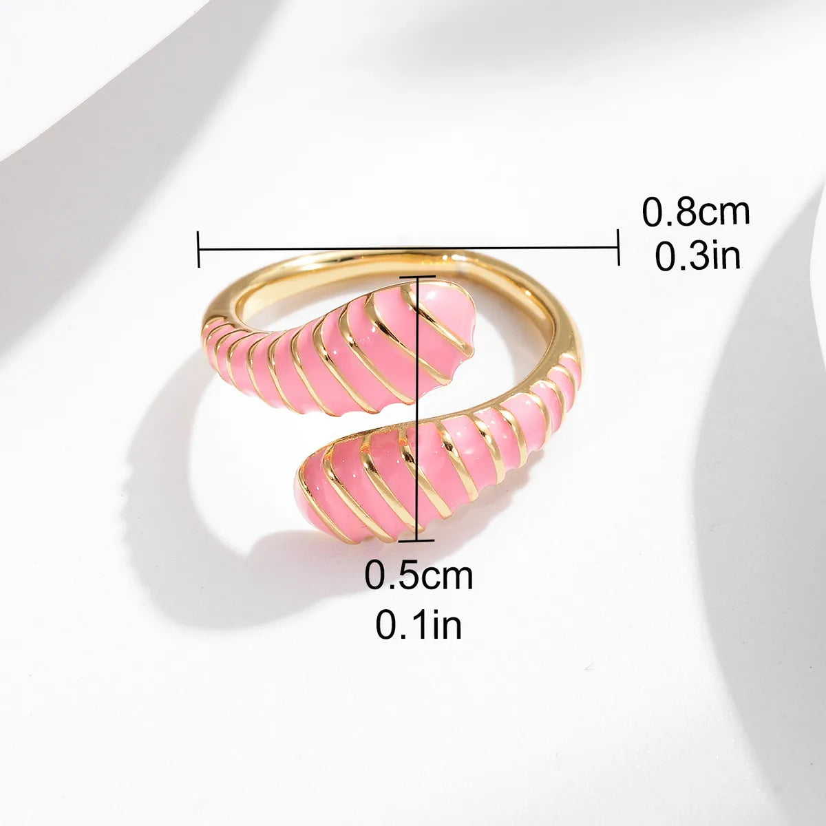 Wholesale Casual Color Block Copper Enamel Plating 18K Gold Plated Open Rings