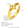 Wholesale Casual Geometric Design Electroplated Stainless Steel Fourpointed Star Ring For Women