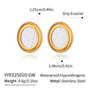 Wholesale Casual Geometric Oval Stainless Steel Earrings With Pvd Furnace Vacuum Real Gold Plating For Girls