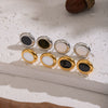 Wholesale Casual Geometric Oval Stainless Steel Earrings With Pvd Furnace Vacuum Real Gold Plating For Girls