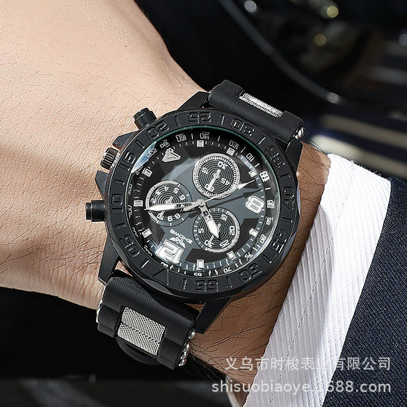 Wholesale Casual Men's Quartz Watches With Plastic Strap Alloy Case And Round Dial