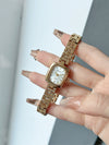 Wholesale Casual Metal Rectangular Quartz Watch For Female With Steel Band And Spiral Crown
