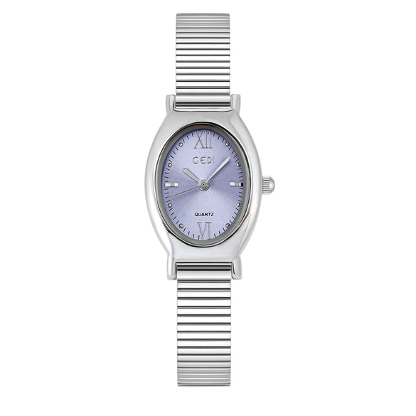 Wholesale Casual Oval Quartz Watch For Female Alloy Case And Strap Mineral Reinforced Glass Mirror Spiral Crown Horseshoe Buckle