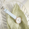 Wholesale Casual Quartz Watch For Female Junior High School Students Alloy Case Imitation Leather Strap Stainless Steel Clasp Round Dial Ordinary Glass Mirror