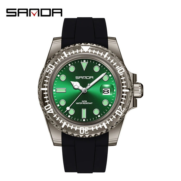 Wholesale Casual Quartz Watch With Transparent Shell Round Dial Acrylic Mirror Abs Case And Silicone Strap