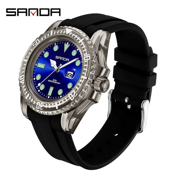 Wholesale Casual Quartz Watch With Transparent Shell Round Dial Acrylic Mirror Abs Case And Silicone Strap