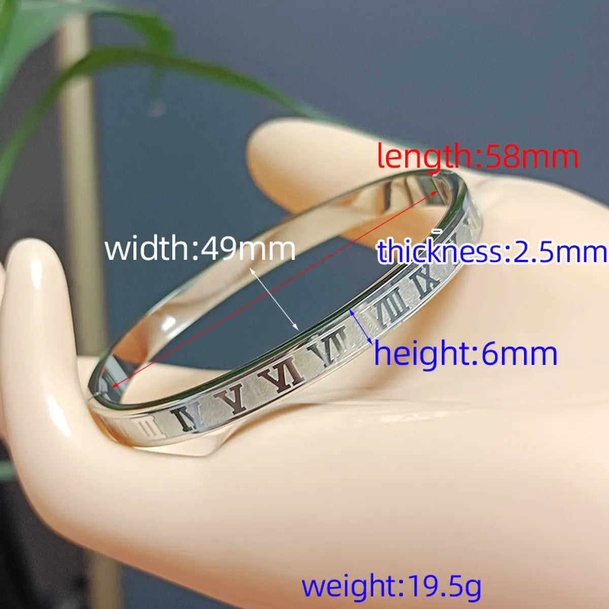 Casual Roman Numeral Stainless Steel Plating 18k Gold Plated Bangle