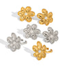 Wholesale Casual Simple Camellia Flower Stud Earrings And Ring Jewelry Set For Women Titanium Steel Hypoallergenic Nonfading Pvd Vacuum Real Gold Electroplating