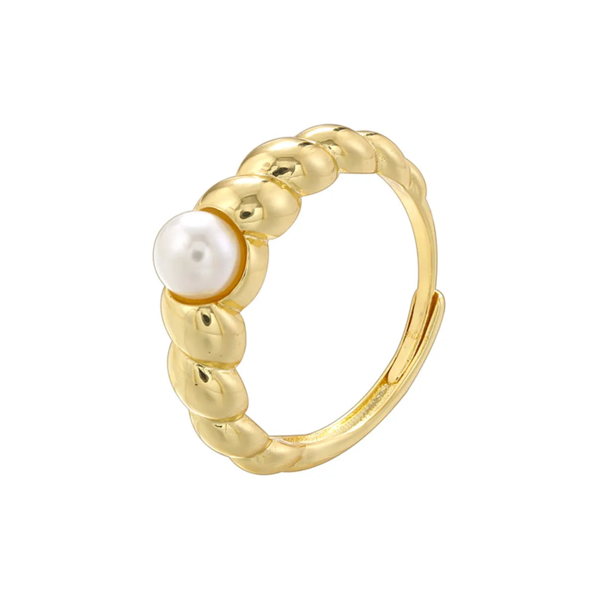 Wholesale Casual Simple Style Classic Style V Shape Twist Copper Plating Inlay 18K Gold Plated Zircon Open Rings