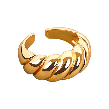 Wholesale Casual Simple Style Geometric Solid Color Copper Plating Open Rings