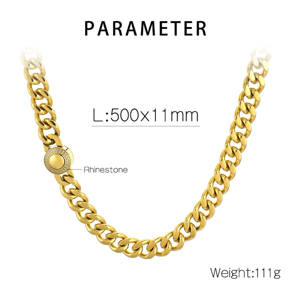 Wholesale Casual Simple Style Geometric Titanium Steel Polishing Inlay Rhinestones Bracelets Necklace