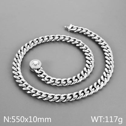 Wholesale Jewelry Casual Simple Style Geometric Titanium Steel Rhinestones 18K Gold Plated Polishing Inlay Bracelets Necklace