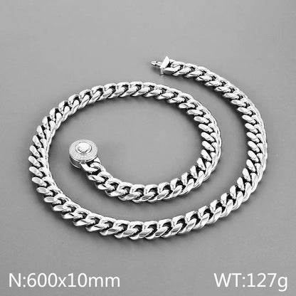 Wholesale Jewelry Casual Simple Style Geometric Titanium Steel Rhinestones 18K Gold Plated Polishing Inlay Bracelets Necklace