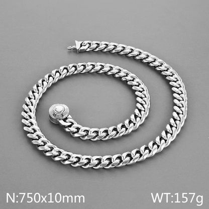 Wholesale Jewelry Casual Simple Style Geometric Titanium Steel Rhinestones 18K Gold Plated Polishing Inlay Bracelets Necklace