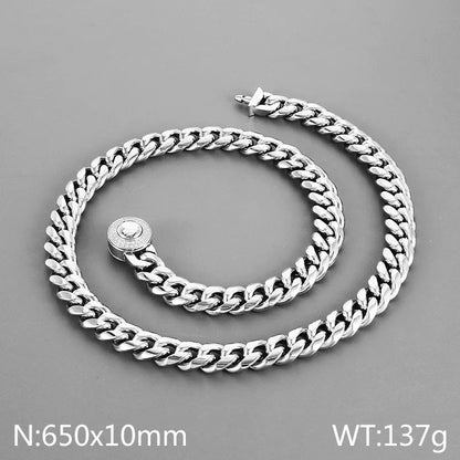 Wholesale Jewelry Casual Simple Style Geometric Titanium Steel Rhinestones 18K Gold Plated Polishing Inlay Bracelets Necklace