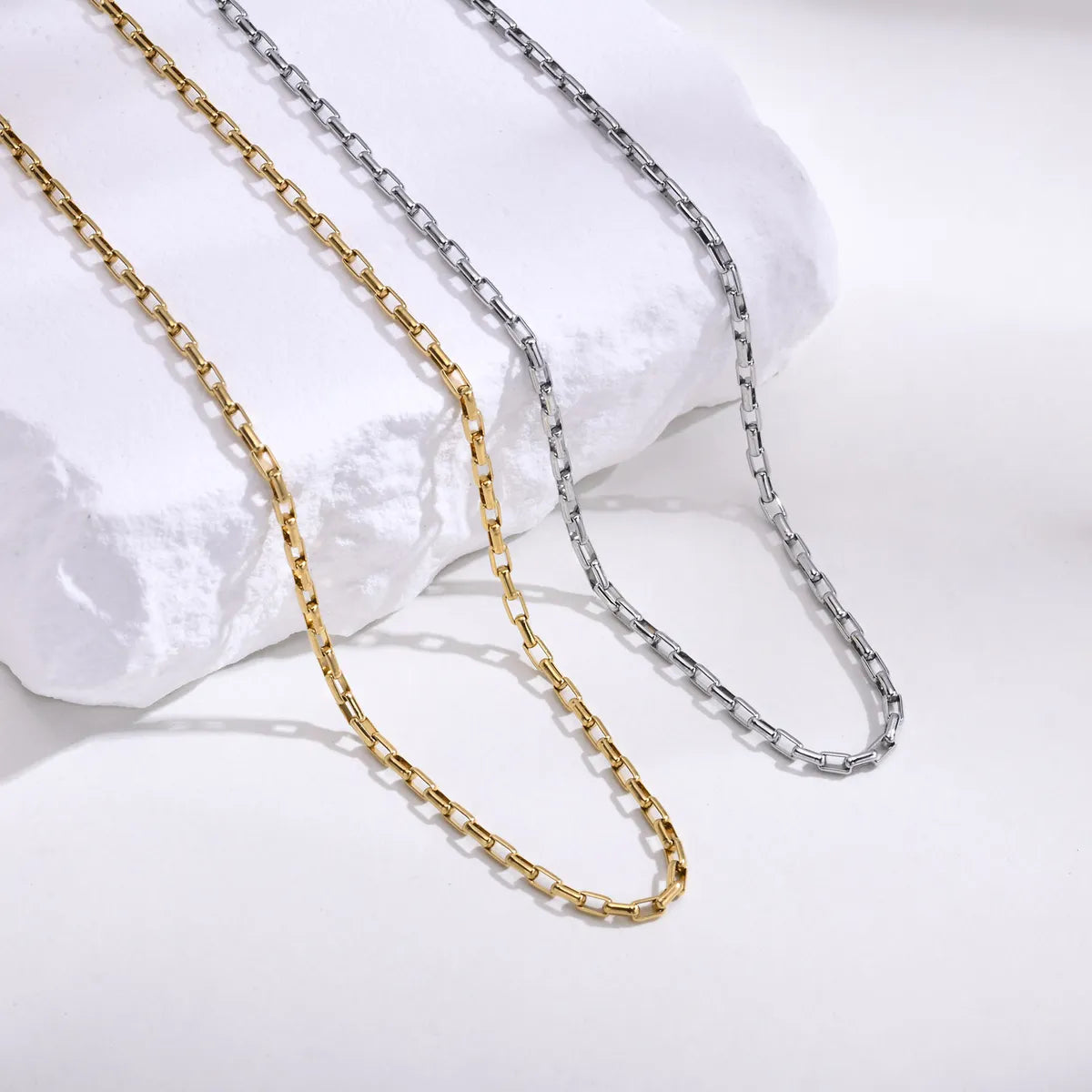 Wholesale Casual Simple Style Solid Color Stainless Steel Gold Plated Necklace