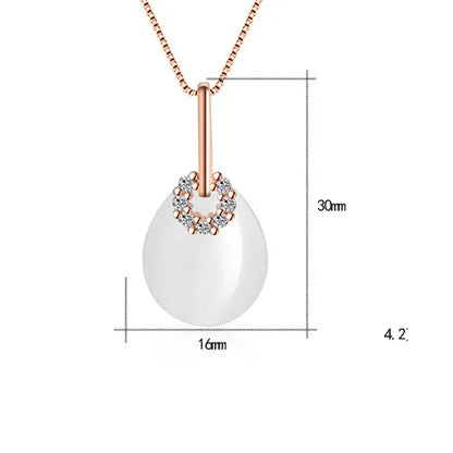 Wholesale Casual Simple Style Water Droplets Copper Inlay Opal Zircon Pendant Necklace