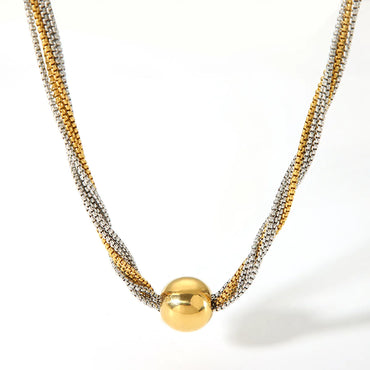 Wholesale Casual Streetwear Geometric Stainless Steel Plating 18k Gold Plated Necklace