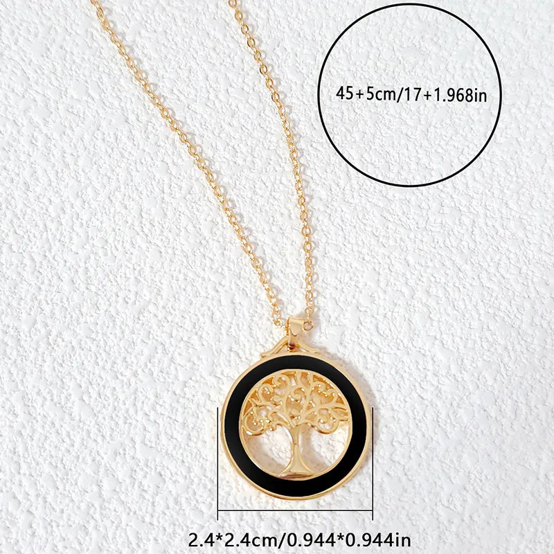 Wholesale Casual Tree Copper Gold Plated Pendant Necklace