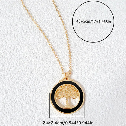 Wholesale Casual Tree Copper Gold Plated Pendant Necklace