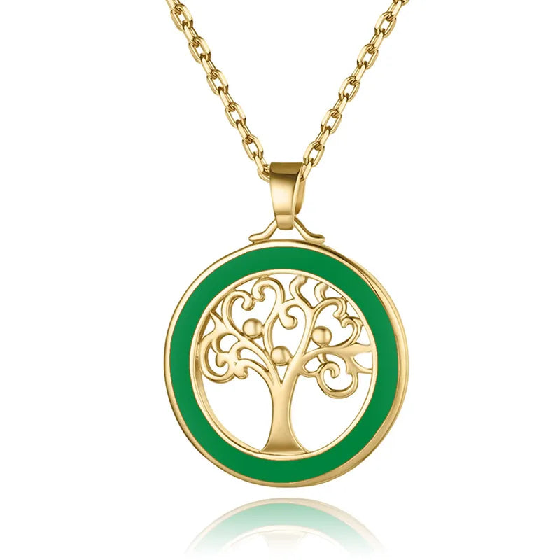 Wholesale Casual Tree Copper Gold Plated Pendant Necklace