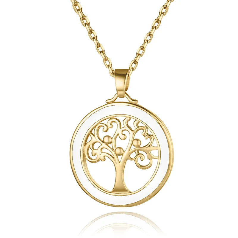 Wholesale Casual Tree Copper Gold Plated Pendant Necklace