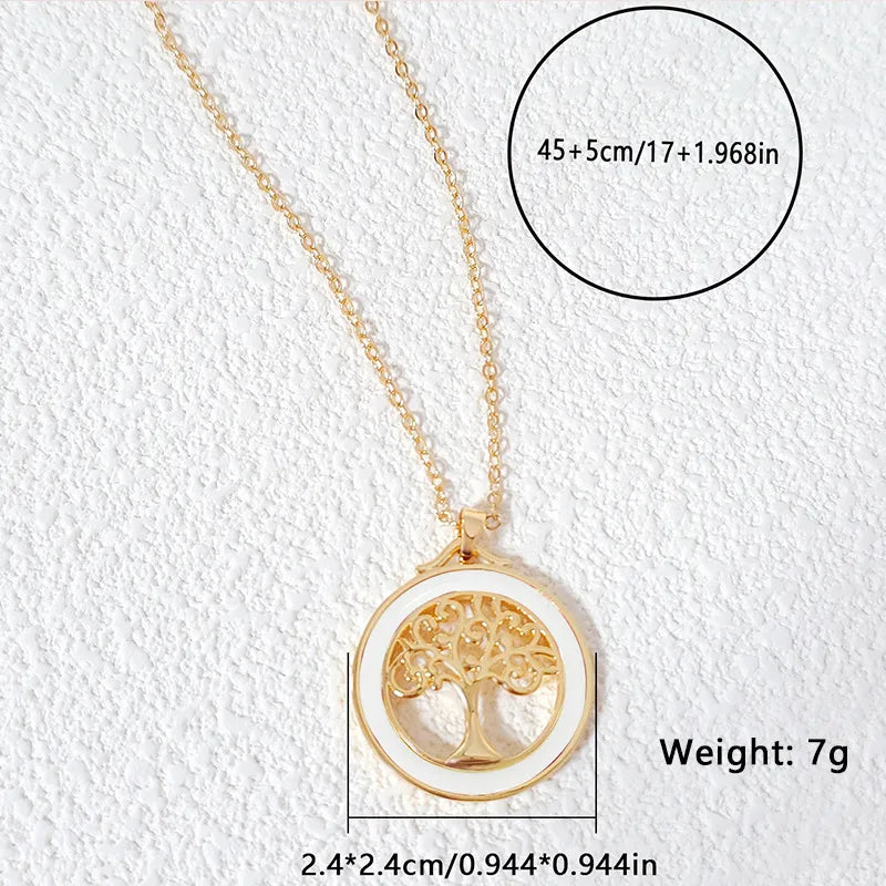 Wholesale Casual Tree Copper Gold Plated Pendant Necklace