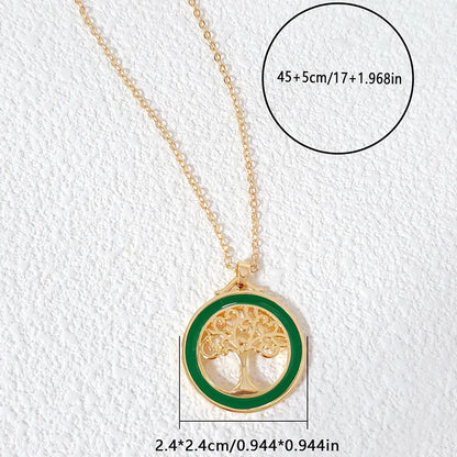 Wholesale Casual Tree Copper Gold Plated Pendant Necklace