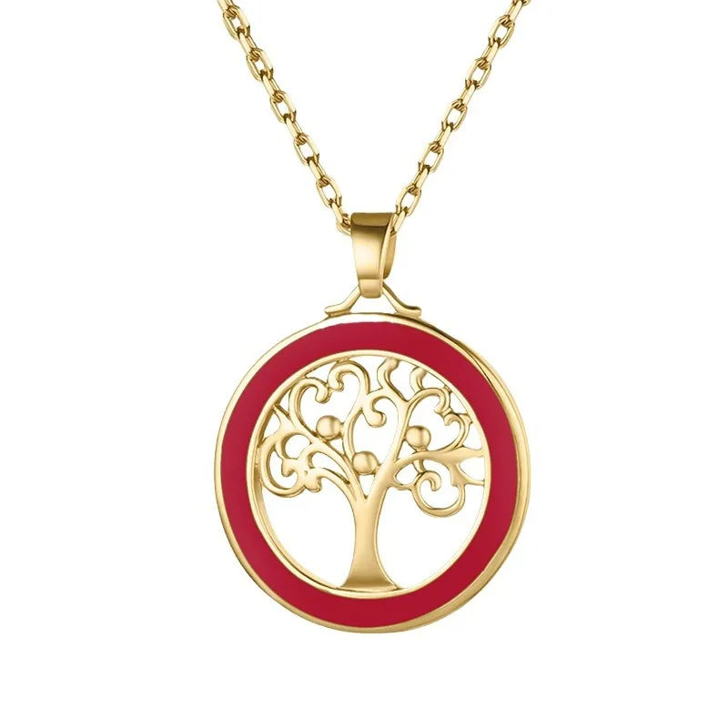 Wholesale Casual Tree Copper Gold Plated Pendant Necklace