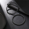 Wholesale Casual Unisex Handmade Black Frosted Copper Beads Cross Elastic Bracelet Accessories