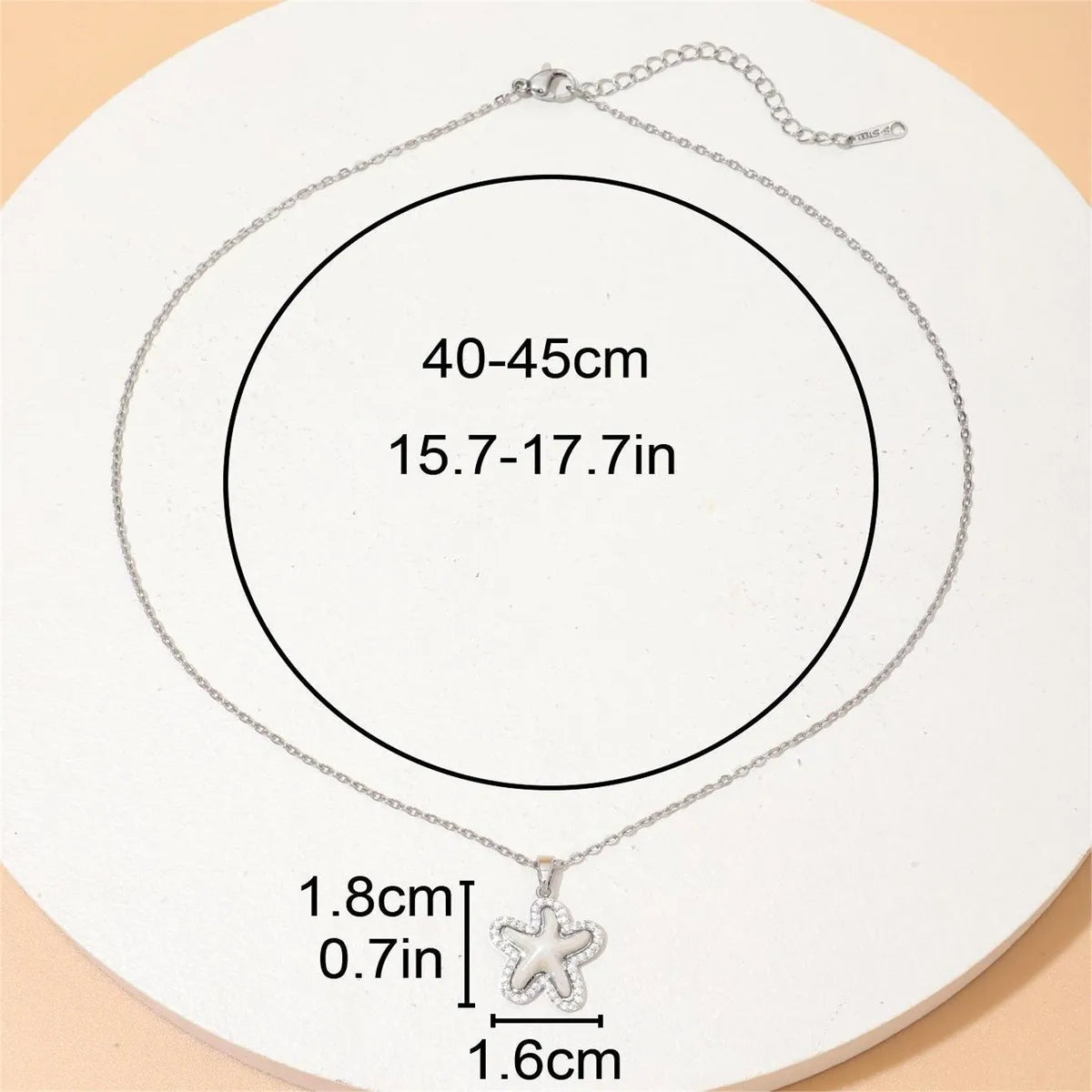 Wholesale Casual Vacation Starfish Copper Plating Inlay Gold Plated Zircon Pendant Necklace