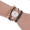 Wholesale Casual Women's Alloy Imitation Leather Strap Round Dial Quartz Winding Handwoven Watch
