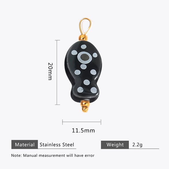 Wholesale Ceramic And Stainless Steel Fish Shape Polka Dot Handmade Jewelry Accessories With Electroplating