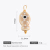 Wholesale Ceramic And Stainless Steel Fish Shape Polka Dot Handmade Jewelry Accessories With Electroplating