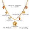 Wholesale Ceramic And Stainless Steel Heartshaped Tassel Necklace With Geometric Pattern And Electroplating For Women
