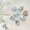 Wholesale Ceramic Conch Pattern Loose Beads For Handmade Jewelry Retro Style With High Temperature Flower Glaze And Paint Treatment