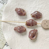 Wholesale Ceramic Conch Pattern Loose Beads For Handmade Jewelry Retro Style With High Temperature Flower Glaze And Paint Treatment