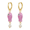 Wholesale Ceramic Copper Geometric Fish Earrings Purely Handmade For Female Students