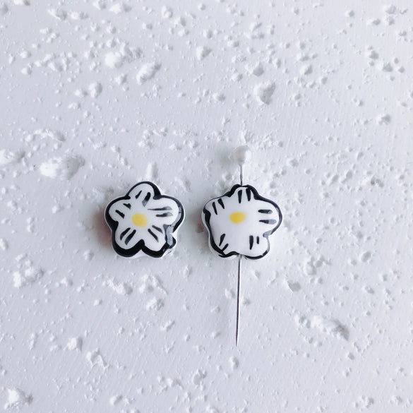 Wholesale Ceramic Handdrawn Flower Loose Beads For Beaded Bracelet Jewelry Accessories Environmental Protection