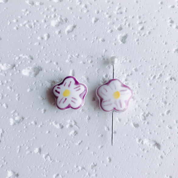 Wholesale Ceramic Handdrawn Flower Loose Beads For Beaded Bracelet Jewelry Accessories Environmental Protection